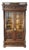 19th Century Solid Mahogany Carved Glass Door Bookcase For Sale