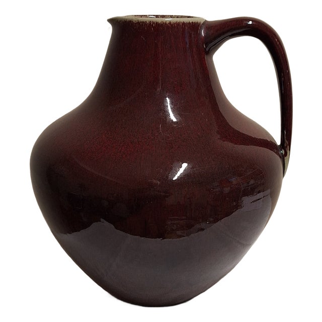 Mid-Century Ceramic Vase in the Shape of a Jug with a Red-Brown Oxblood Glaze by Peter Delius for Hamelner Töpferei, 1960s For Sale