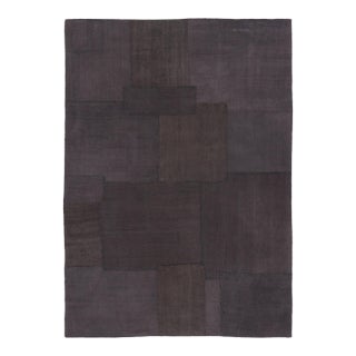Vintage Turkish Patchwork Rug, in Brown and Charcoal Tones - Rug & Kilim For Sale
