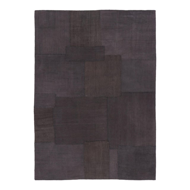 Vintage Turkish Patchwork Rug, in Brown and Charcoal Tones - Rug & Kilim For Sale