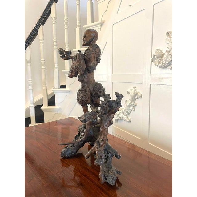 Wood 19th Century Chinese Root Carving, 1860s For Sale - Image 7 of 11
