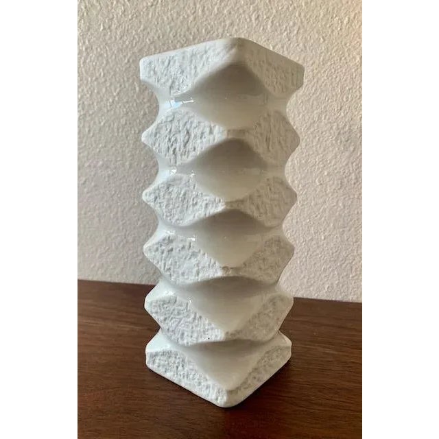 Antique White 1970s Fun Kpm German Op Art White Mid Century Vase For Sale - Image 8 of 8