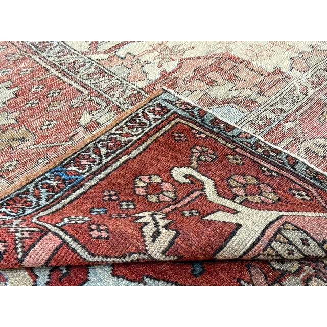 Burnt Umber Antique Persian Serapi Rug 10’4” X 12’0" For Sale - Image 8 of 18