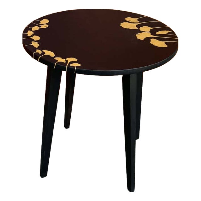 Black Hand-Painted Side Table, 1960s For Sale