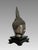 Boho Chic South East Asian 'Silver'' Shan Buddha Head on Carved Wood Stand For Sale - Image 3 of 11