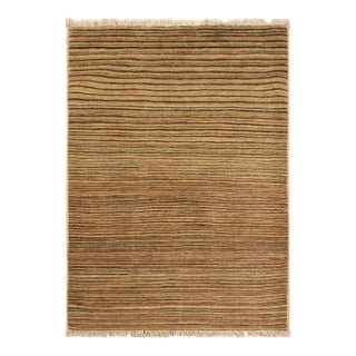 Contemporary Gabbeh Beige/Rust Wool Rug - 3'1'' X 5'1'' For Sale