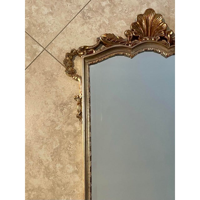Vintage Regency Rococo Style Gilt Beveled Mirror For Sale - Image 4 of 9