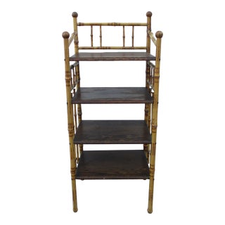 Antique Bamboo Etagere or Shelf Unit For Sale