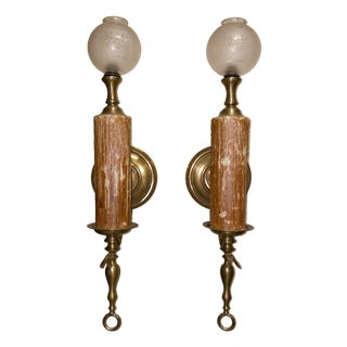 Melted Wax Candlestick Style Wall Sconces, 1930s, Set of 2 For Sale