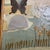 Mid-Century Modern 1970’s Original Abstract Collage/Painting Butterfly in Landscape Vintage Faux Bamboo Frame For Sale - Image 3 of 4