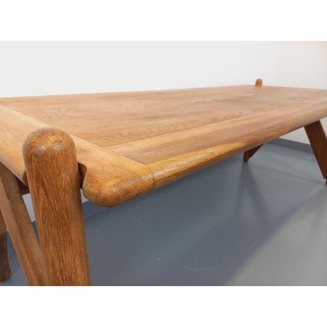 Large Vintage Brutalist Table in Oak, 1960s For Sale - Image 6 of 18