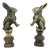 Pair of Bunny Rabbit Lamp Finials For Sale