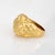 Vintage Sculptural Wide Band Ring Sz 6 18k Gold Textured Dome Geometric Jewelry For Sale - Image 4 of 7