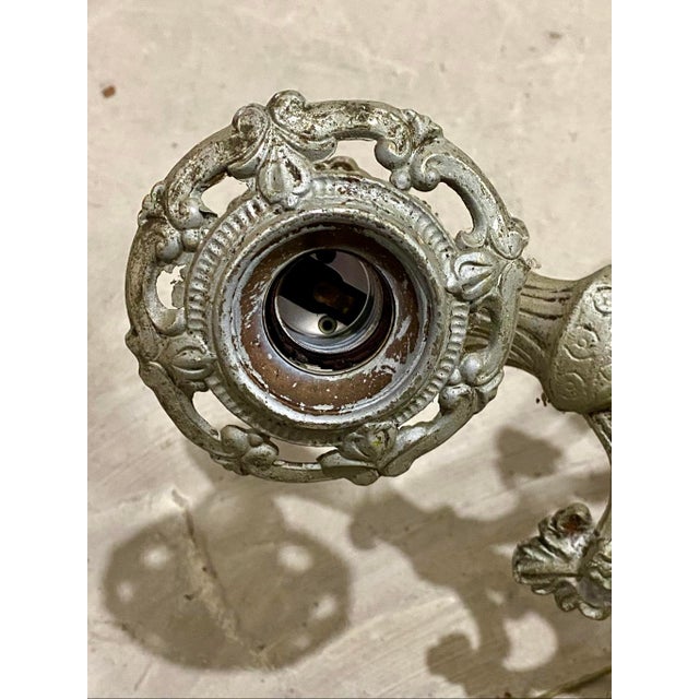 Metal Antique Art Deco Metal 5-Light Hanging Lamp Chandelier For Sale - Image 7 of 10