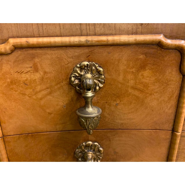 Yellow Queen Anne Style Burr Walnut Writing Desk, 1930 For Sale - Image 8 of 16