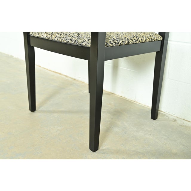 Knoll Postmodern Black Lacquered Ricchio Dining Chairs, Set of Eight For Sale - Image 10 of 15
