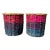 Vintage Pair of Colorful Handmade Filipino Baskets For Sale