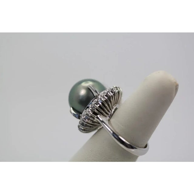 Tahitian Black South Sea Pearl Ring Size 6.5 For Sale - Image 4 of 8