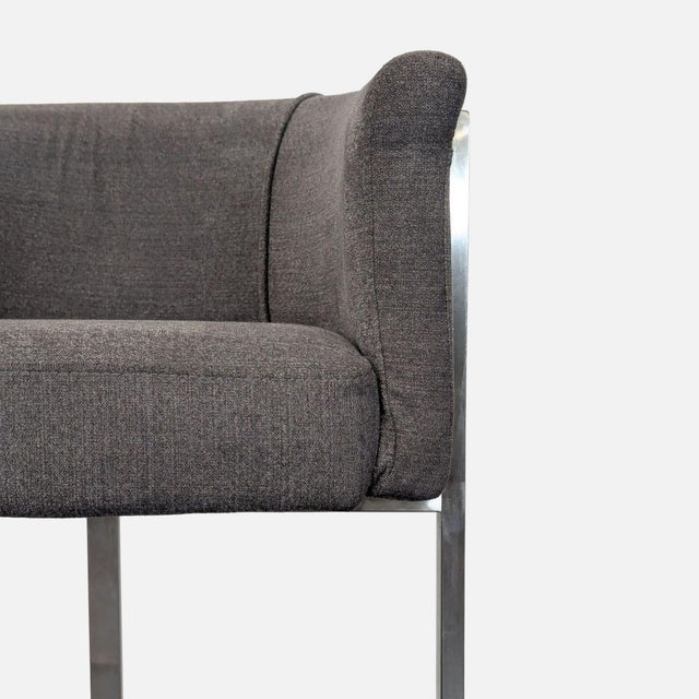 Euro Style Modern Grey Counter Stool With Metal Frame For Sale In San Francisco - Image 6 of 10