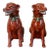 Antique 19th Century Chinese Export Porcelain Orange Red Figures of Hounds or Dogs - a Pair For Sale