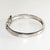 Abstract Vintage Sterling Silver Buckle Hinged Bangle Bracelet W/ Cubic Zirconia For Sale - Image 3 of 5