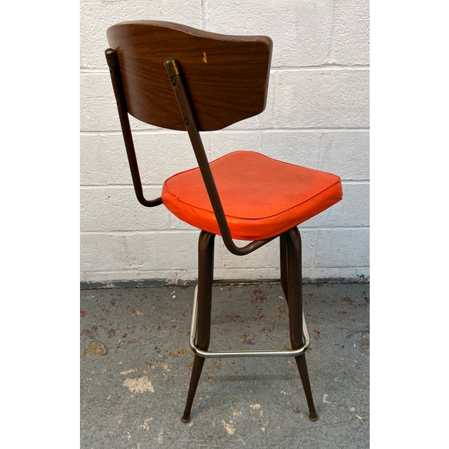 Plastic Mid-Century Modern Swivel Bar Stools Circa 1960's For Sale - Image 7 of 14
