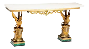 19th Century Continental Gilt Bronze & Malachite Eagle Console Table