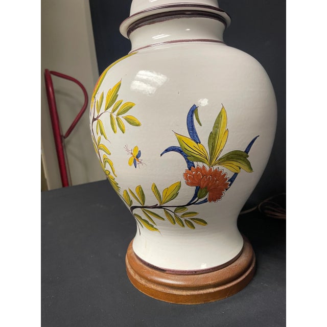 1960s 1960s Country Colonial Faience Table Lamp For Sale - Image 5 of 11