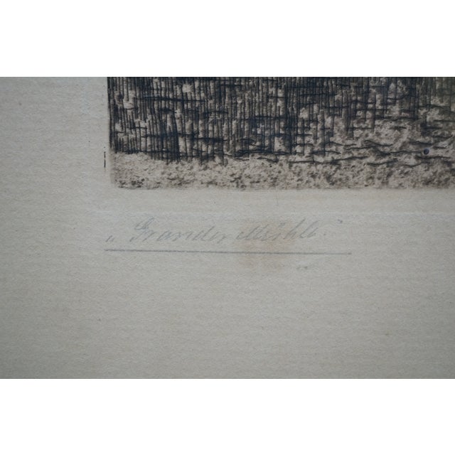 Late 19th Century Antique Emy Rogge Signed German Water Mill Landscape Etching 12" For Sale - Image 5 of 10