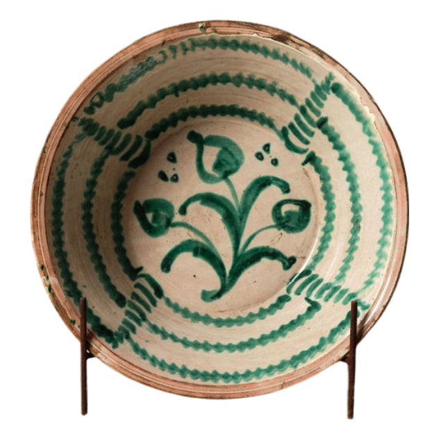 20th Century Spanish Pottery Bowl With Stand (B) For Sale