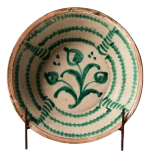 20th Century Spanish Pottery Bowl With Stand (B)