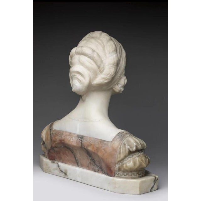 Stone Italian School, Bust of a Woman, 19th-Century, Carrara Marble For Sale - Image 7 of 8