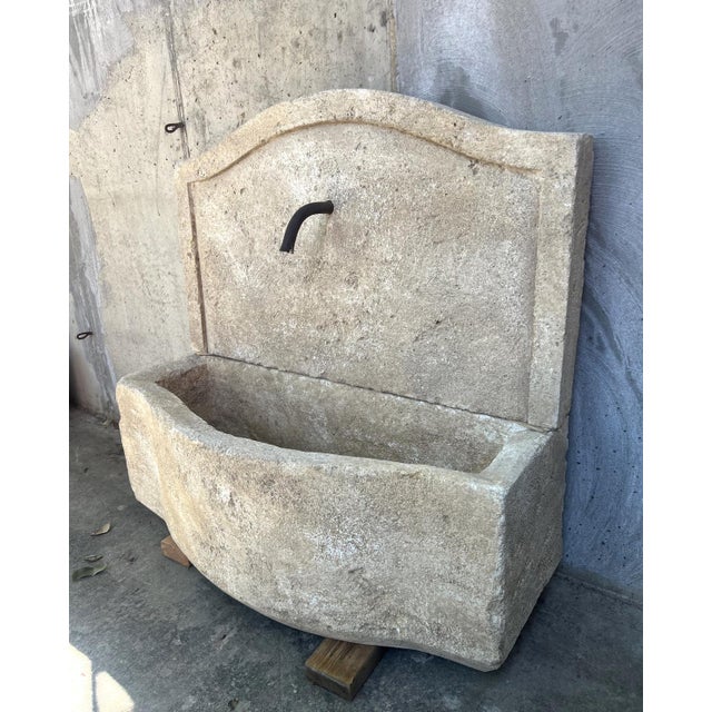 Charleval 2-Piece Limestone Wall Fountain From Provence, France For Sale - Image 14 of 14