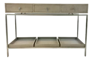 Modern Studio a Linen Wrapped Alexander Gray Console Table
