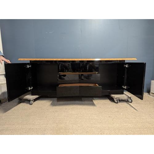 Black Lacquered Sideboard by Jean Clause Mahey For Sale - Image 4 of 10
