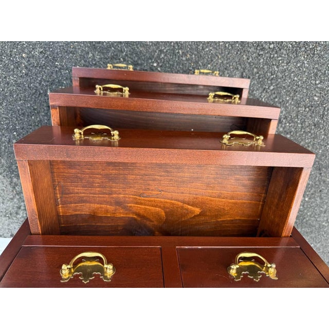 Wood Vintage Chippendale Style 5 Drawer Nightstand by Tom Selly For Sale - Image 7 of 13