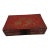 Vintage Chinese Gilt Red Lacquer Leather Document Box With Dragon & Phoenix For Sale