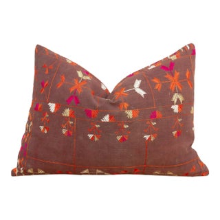 Ropar Radiant, Antique Phulkari Lumbar Pillow Cover For Sale