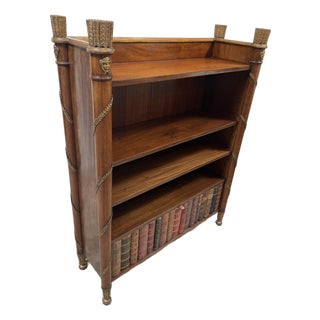 French Louis XVI Style Bookshelf With Locking Shelf, Antique For Sale