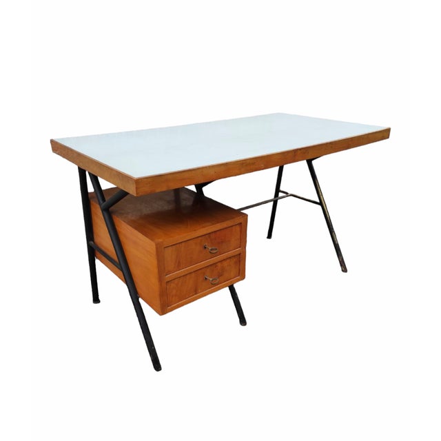 Metal Industrial Desk, Italy, 1950s For Sale - Image 7 of 7