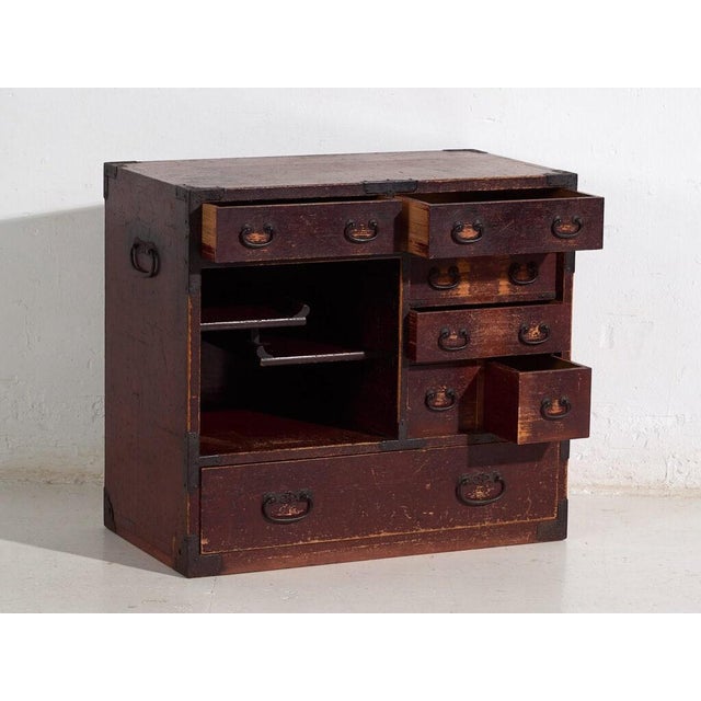 Brown Japanese Tansu Chest of Drawers For Sale - Image 8 of 12