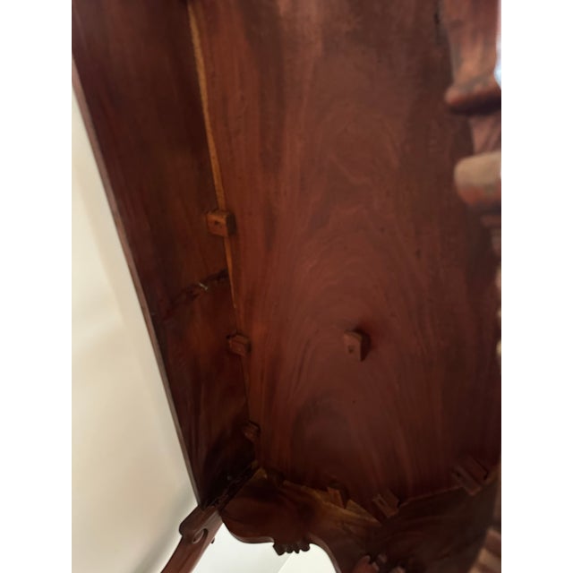 Vintage Solid Mahogany Heavily Carved Side Table Entrance For Sale - Image 4 of 10