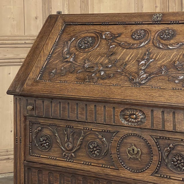 19th Century Country French Louis XVI Slant Front Secretary Desk For Sale - Image 12 of 18