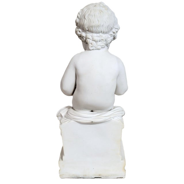 Pair Antique French White Bisque Porcelain Putti Baby Cherubs Sculpture Figures For Sale - Image 16 of 18