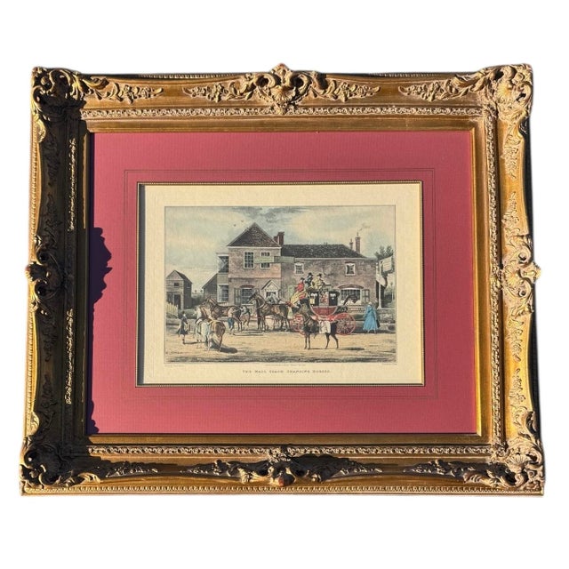 Early 19th Century The Mail Coach Changing Horses, Originally Painted by James Pollard and Engraved by G. Reeves or R. Havell. For Sale - Image 4 of 14