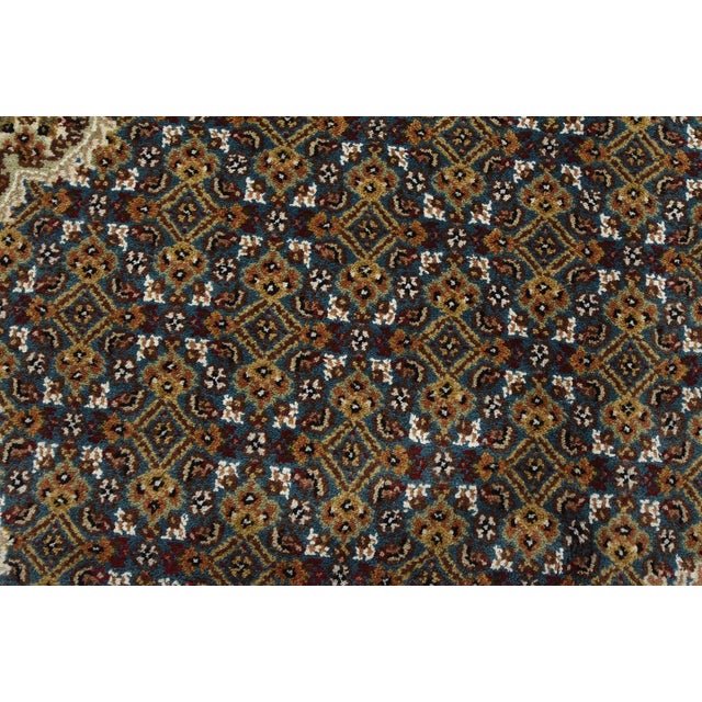 2020s Tabriz Mahi Rug 7'11'' X 10'1'' Blue Wool Traditional Hand-Knotted Carpet For Sale - Image 5 of 15