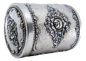 Embossed and Hammered Silver Tea Box