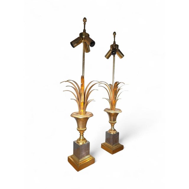 French Maison Jansen Pineapple Lamps, 1970s, Set of 2 For Sale - Image 11 of 18