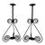 Vintage Spanish Mid Century Modern Black Iron Candle Holders, a Pair For Sale