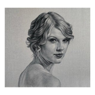 "Taylor" Charcoal Sketch on Linen For Sale